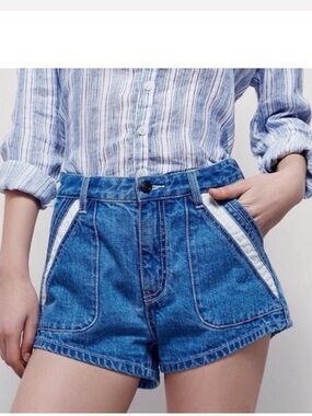 Free People Sweet Surrender Lace Denim Shorts. Size 30. Dark Wash. NWT